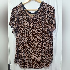 Sheer velvet burnout animal print Blouse